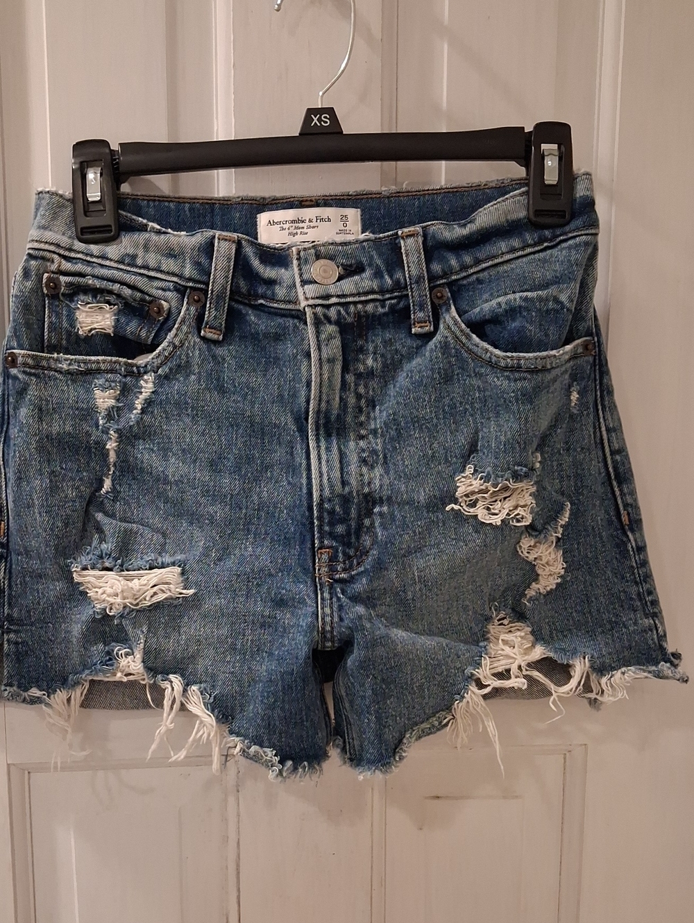 Abercrombie & Fitch Distressed Blue Denim Cutoff Shorts